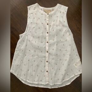 Anthropologie Vanessa Virginia white shirt top blouse size 10 medium